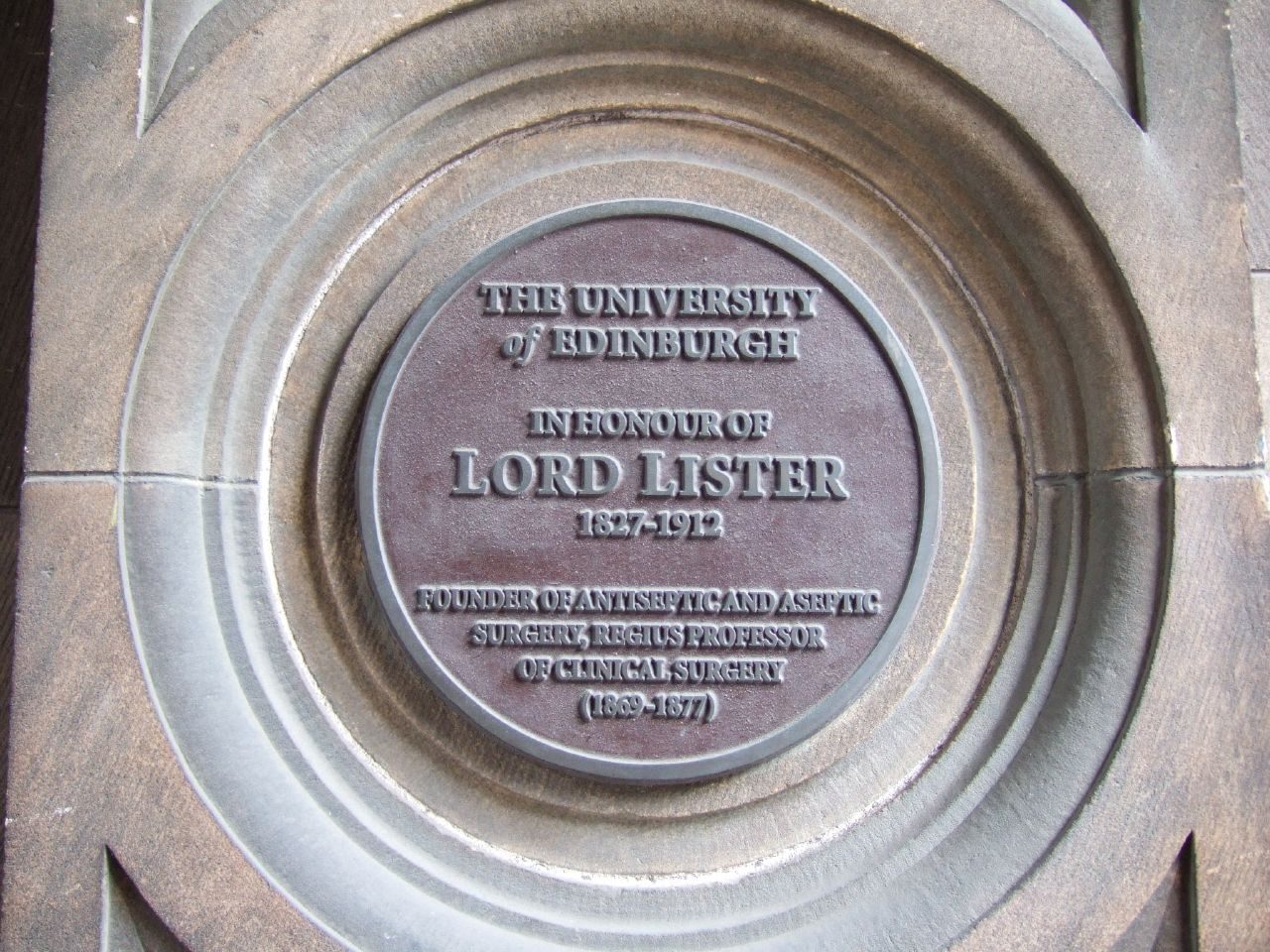 Joseph Lister Memorial Tablet
